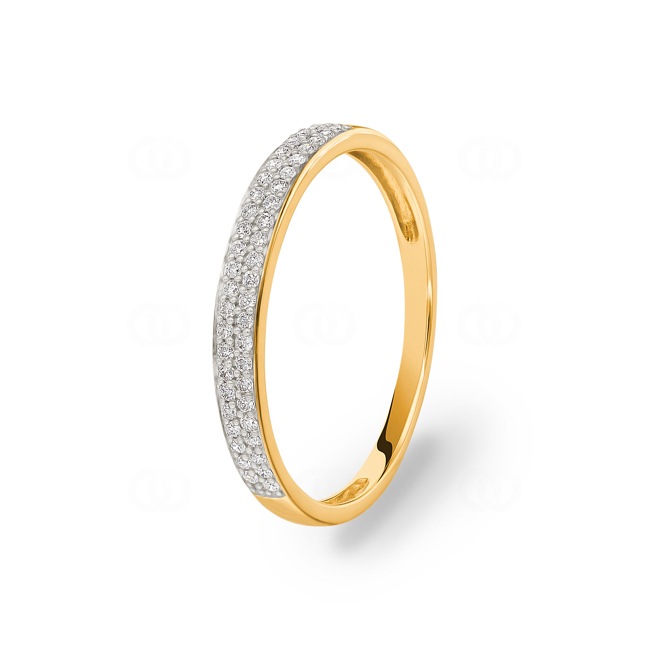 Bague or jaune 750/18 ct avec diamants 0.17 ct H/Si - PR11059-01-GG