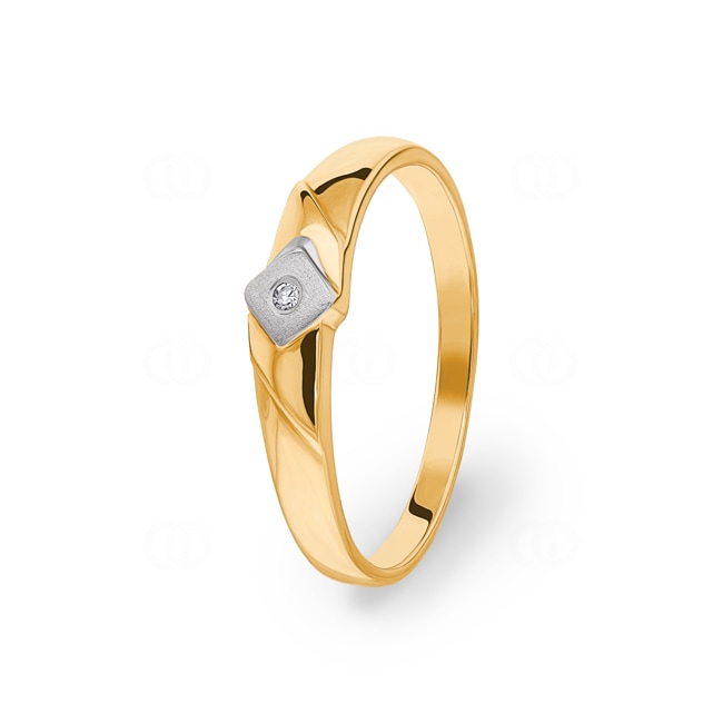 Ring 750/18 K Yellow Gold with Diamond 0.01ct H/si Ø 57 Ring 750/18 K Yellow Gold with Diamond 0.01ct H/si Ø 57 - 15378