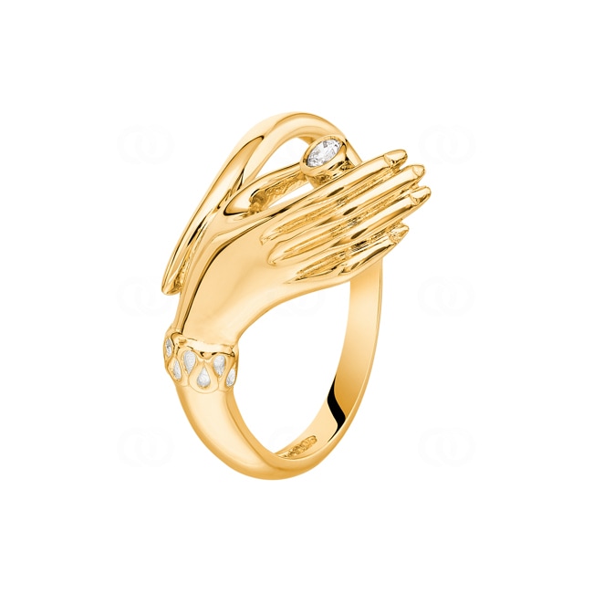 Ring 750/18 K Yellow Gold with Diamond 0.03 ct H/Si - PR08726-02-GG