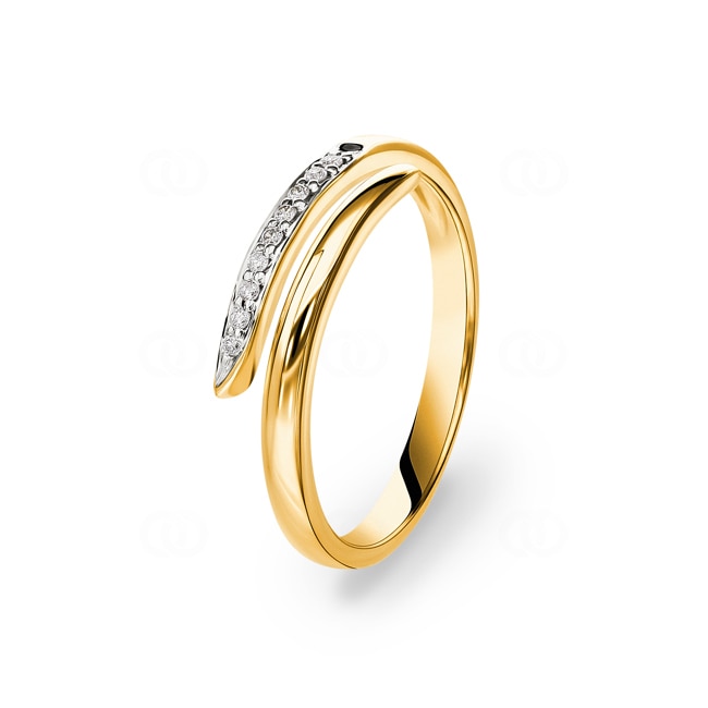 Ring 750/18 K Yellow Gold with Diamonds 0.05 ct H/si - RI-44715-GG