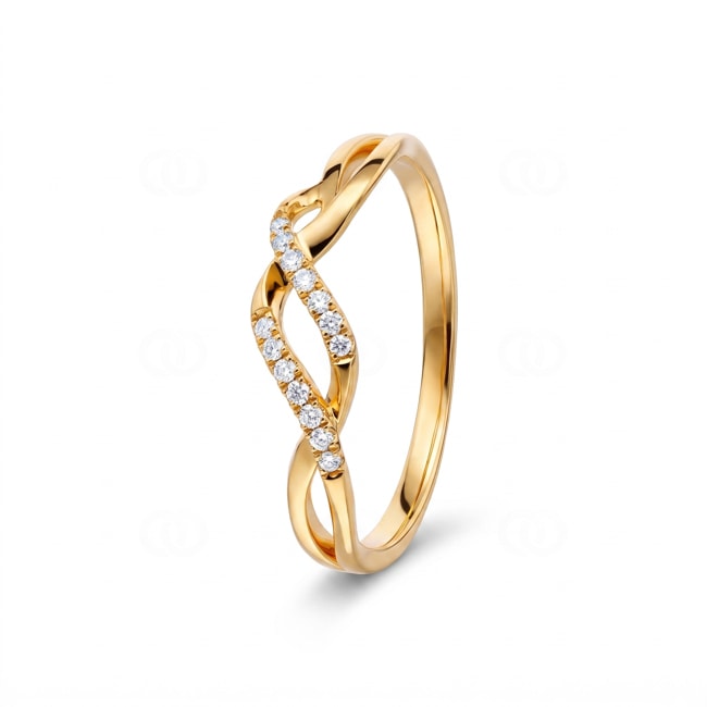 Ring 750/18 K Yellow Gold with Diamonds 0.06 ct - RI-73685-GG