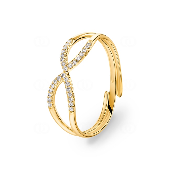 Ring 750/18 K Gelbgold mit Diamanten 0.08 ct H/si - RI-57521-GG