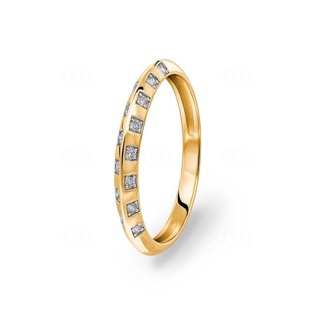 Ring 750/18 K Gelbgold mit Diamanten 0.09 ct H/si - RI-73400-GG