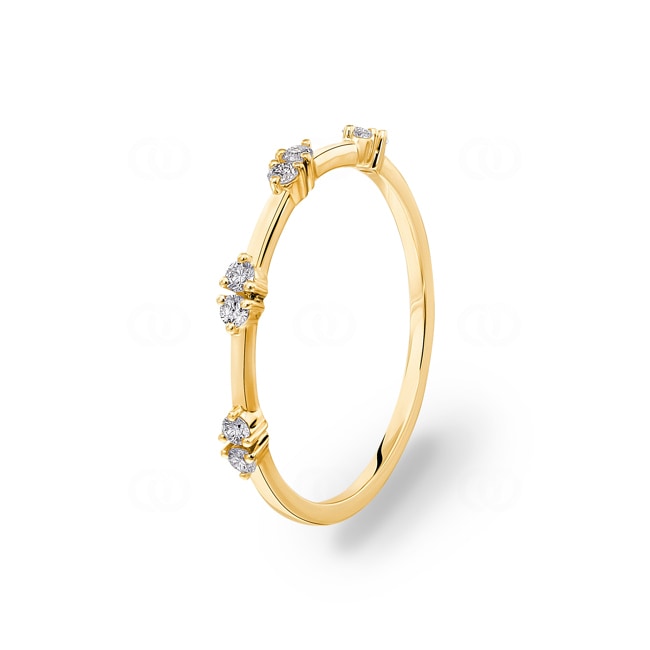 Bague or jaune 750/18 ct avec diamants 0.14 ct H/si - RI-118307-GG