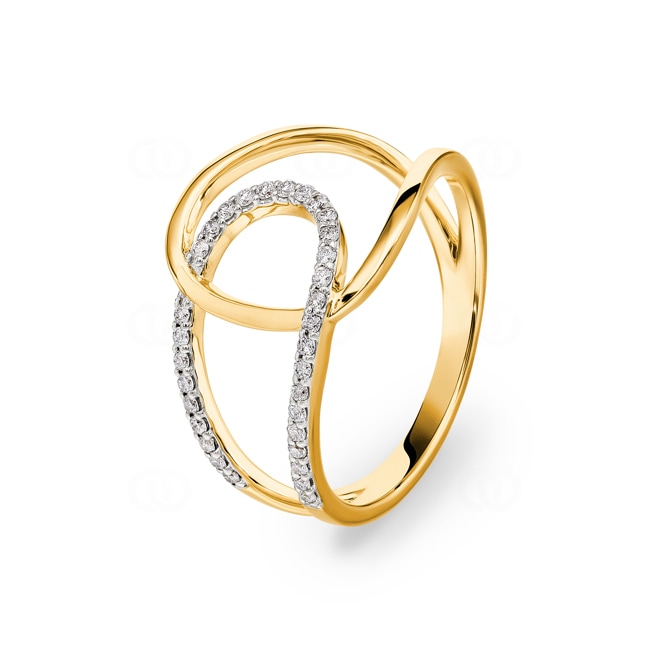 Ring 750/18 K Gelbgold mit Diamanten 0.15 ct H/si - RI-73216-GG