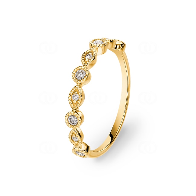 Ring 750/18 K Gelbgold mit Diamanten 0.15 ct H/si - RI-73272-GG