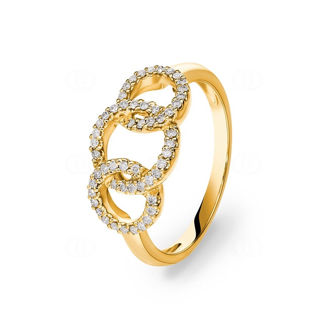 Ring 750/18 K Gelbgold mit Diamanten 0.21 ct H/si - RI-44649-GG