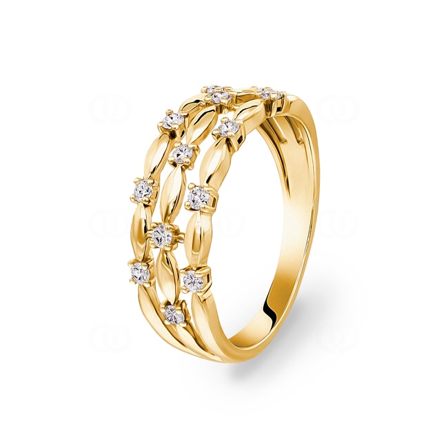 Ring 750/18 K Gelbgold mit Diamanten 0.24 ct H/si - RI-101625-GG