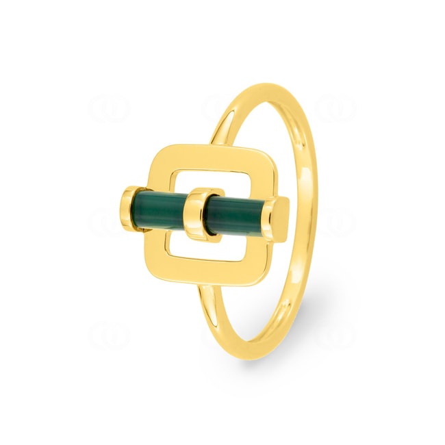 Ring 750/18 K Gelbgold mit grünem Achat - J10016.H0