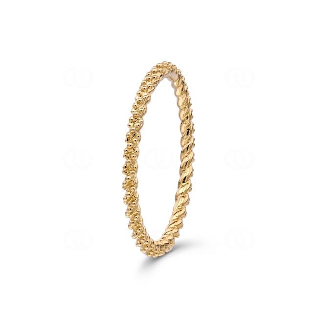 Ring 750/18 K Gelbgold mit Kugel- und Kordeloptik - RI-73554-GG