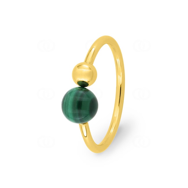 Ring 750/18 K Yellow Gold with Malachite 6mm - J10011.N0