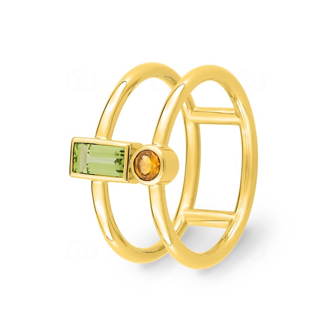 Ring 750/18 K Yellow Gold with Peridot & Citrine - J10010.B0