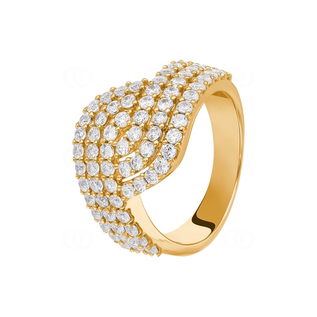 Ring 750/18 K Gelbgold mit Zirkonia Ø 54 - RR0379-01