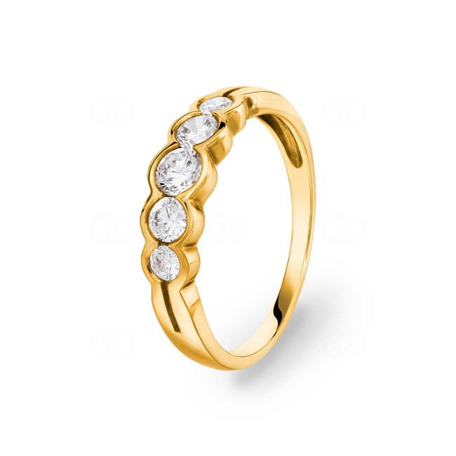 Ring 750/18 K Gelbgold mit Zirkonia Ø 56 - PR3399-2