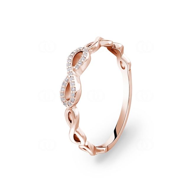 Ring 750/18 K Roségold Infinity mit Diamanten 0.05 ct H/si - RI-101685-RG