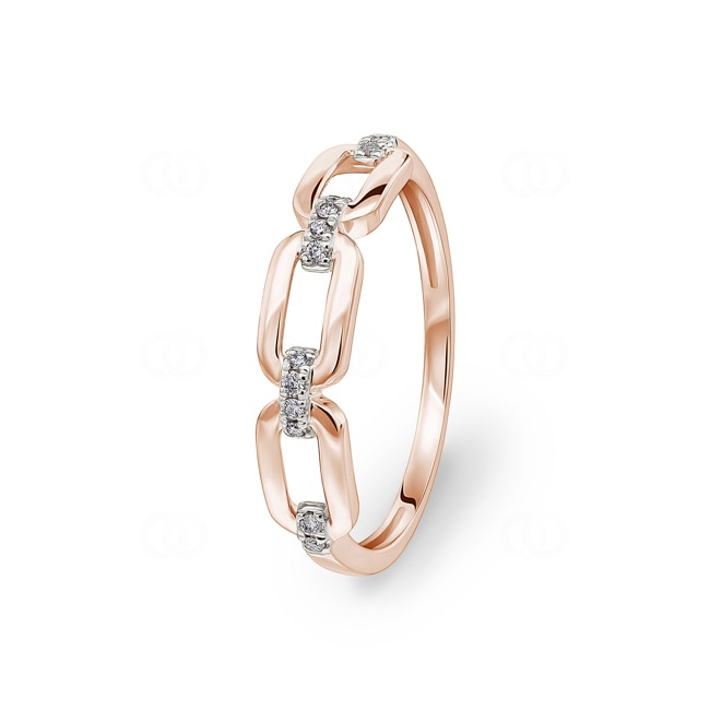 Bague or rosé 750/18 ct avec diamants 0.05 ct H/si - RI-73388-RG