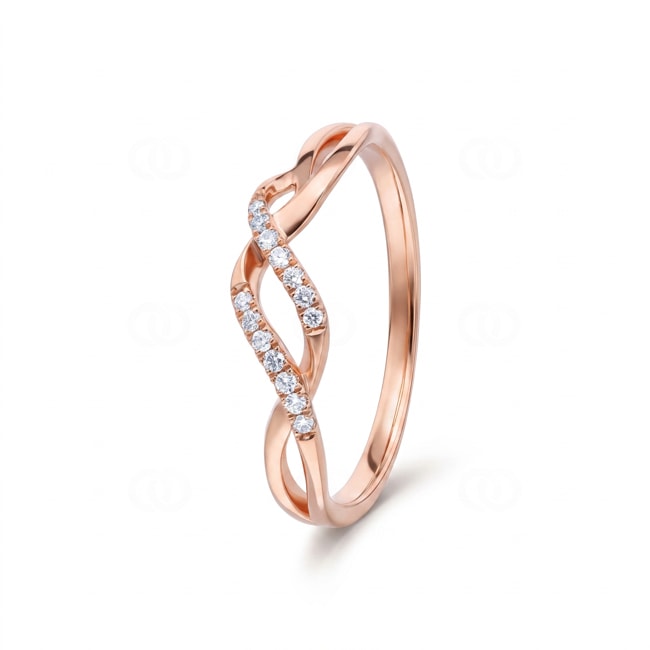 Ring 750/18 K Rose Gold with Diamonds 0.06 ct - RI-73685-RG