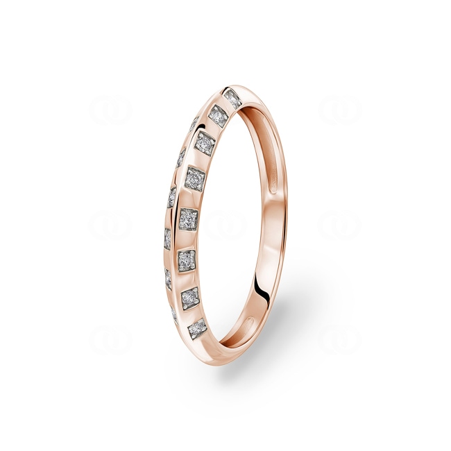 Ring 750/18 K Roségold mit Diamanten 0.09 ct H/si - RI-73400-RG