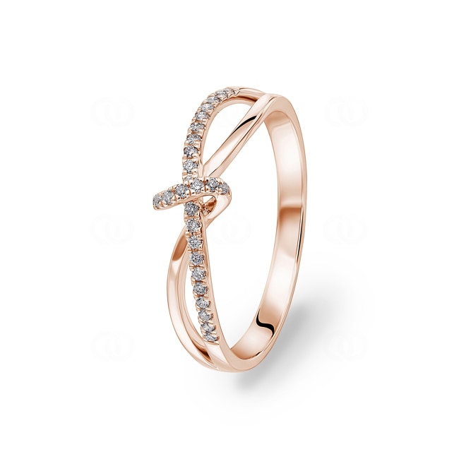Bague or rosé 750/18 ct avec diamants 0.10 ct H/si - RI-73411-RG