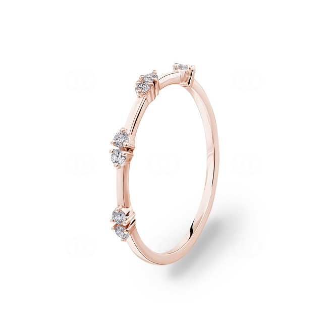 Bague or rosé 750/18 ct avec diamants 0.14 ct H/si - RI-118307-RG