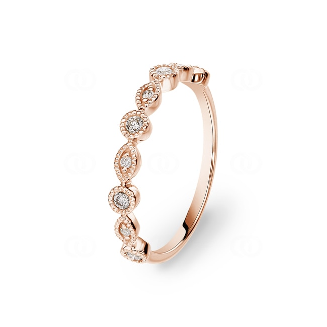 Ring 750/18 K Roségold mit Diamanten 0.15 ct H/si - RI-73272-RG