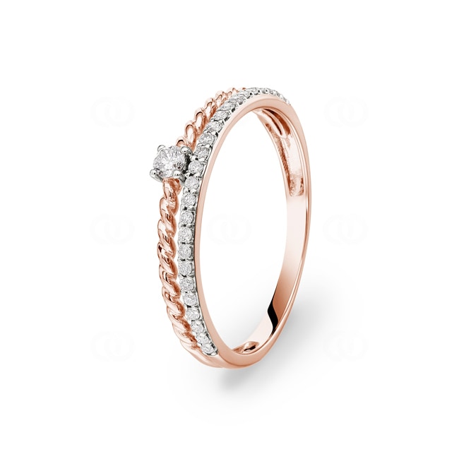 Ring 750/18 K Rose Gold with Diamonds 0.17 ct H/si - RI-73151-RG