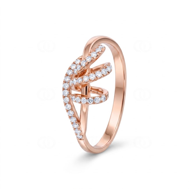 Bague or rosé 750/18 ct avec diamants 0.19 ct - RI-73642-RG