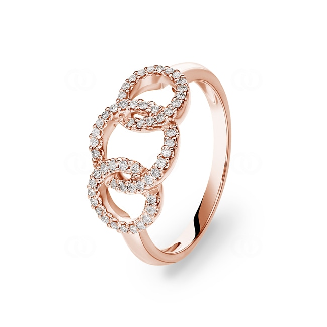 Bague or rosé 750/18 ct avec diamants 0.21 ct H/si - RI-44649-RG