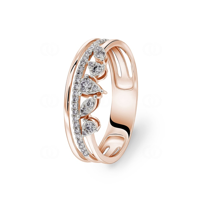 Ring 750/18 K Roségold mit Diamanten 0.21 ct H/si - RI-73359-RG