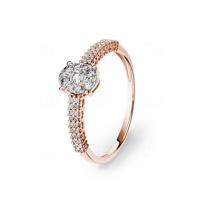 Ring 750/18 K Roségold mit Diamanten 0.29 ct H/si - RI-55431-RG