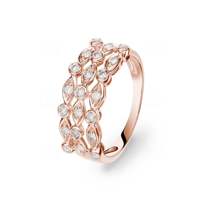 Ring 750/18 K Roségold mit Diamanten 0.37 ct H/si - RI-50111-RG