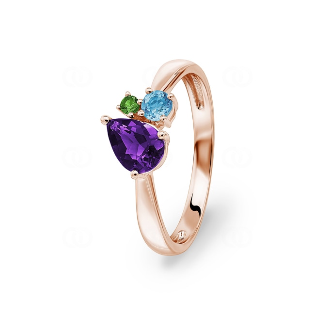 Ring 750/18 K Rose Gold with Fine Multi-Stones - RI-73468-RG