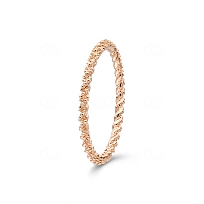 Ring 750/18 K Roségold mit Kugel- und Kordeloptik - RI-73554-RG
