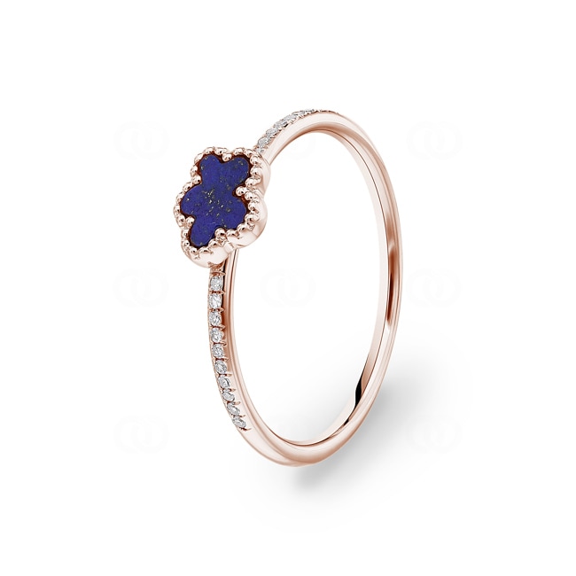 Bague or rosé 750/18 ct avec lapis-lazuli et diamants 0.05 ct H/si - RI-25424-RG