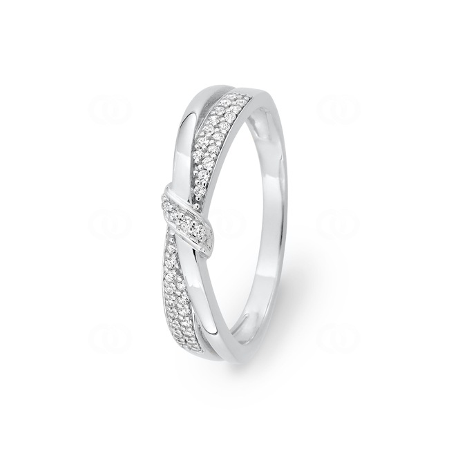 Ring 750/18 K Weissgold gekreuzt mit Zirkonia - 1.3072.Z1