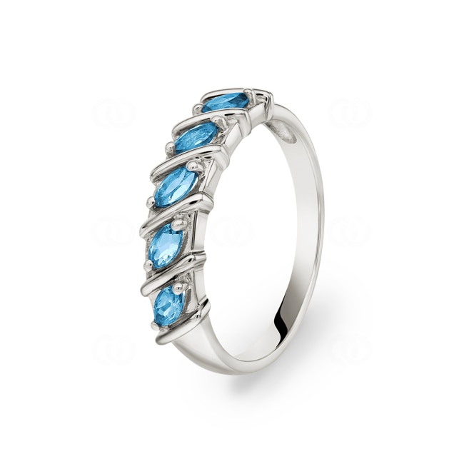 Ring 750/18 K White Gold with Blue Topazes Ø 56 - PR6907/04