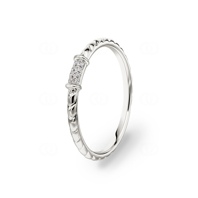 Ring 750/18 K Weissgold mit Diamanten 0.03 ct H/si - RI-49785-WG