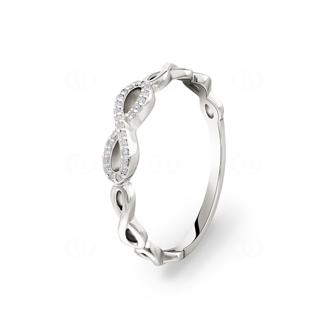 Ring 750/18 K White Gold Infinity with Diamonds 0.05 ct H/si - RI-101685-WG