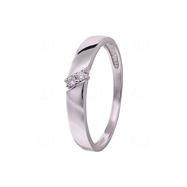 Ring 750/18 K Weissgold mit Diamanten 0.05 ct H/si Ø 56 - PR9779/01