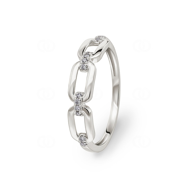 Bague or gris 750/18 ct avec diamants 0.05 ct H/si - RI-73388-WG