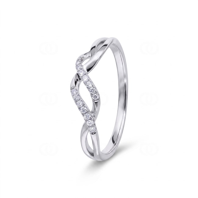 Ring 750/18 K White Gold with Diamonds 0.06 ct - RI-73685-WG