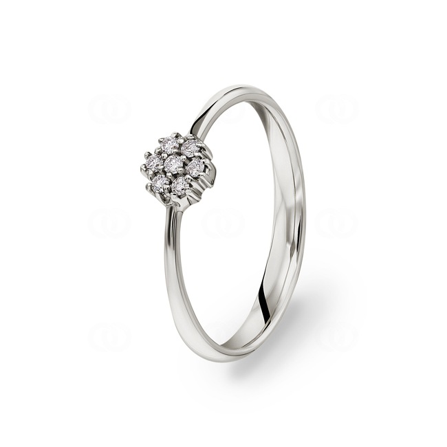 Ring 750/18 K White Gold with Diamonds 0.09 ct H/si - RI-15125-WG