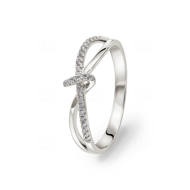 Ring 750/18 K Weissgold mit Diamanten 0.10 ct H/si - RI-73411-WG