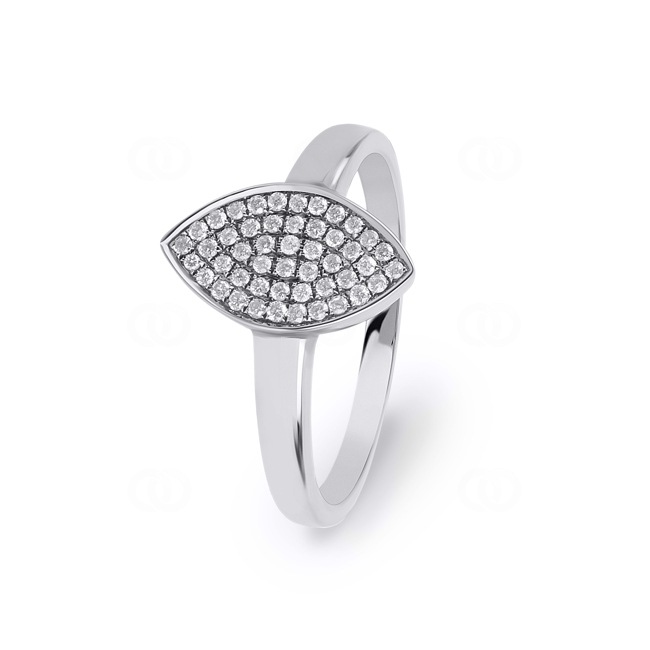 Bague or gris 750/18 ct avec diamants 0.18 ct H/si Ø 56 - PR7173-01