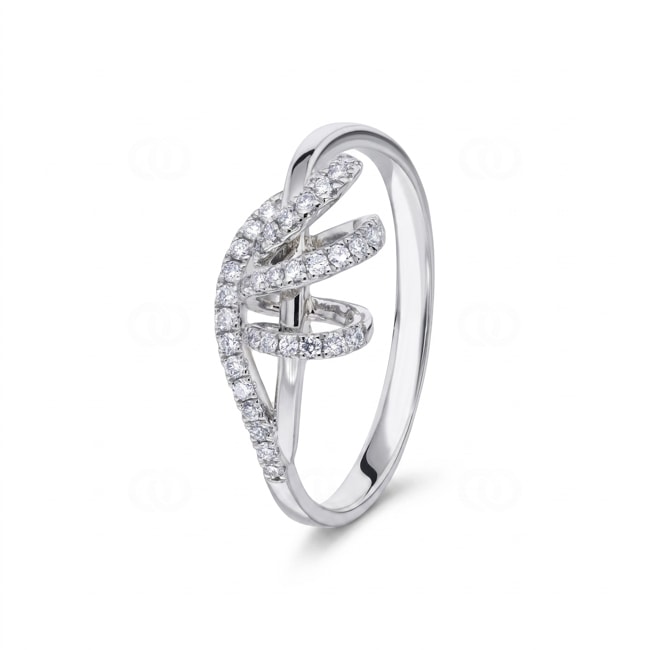 Bague or gris 750/18 ct avec diamants 0.19 ct - RI-73642-WG