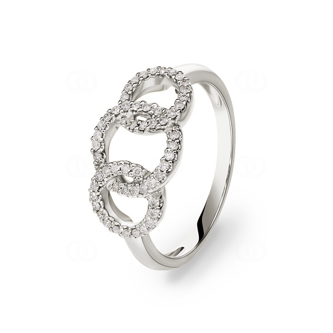 Bague or gris 750/18 ct avec diamants 0.21 ct H/si - RI-44649-WG