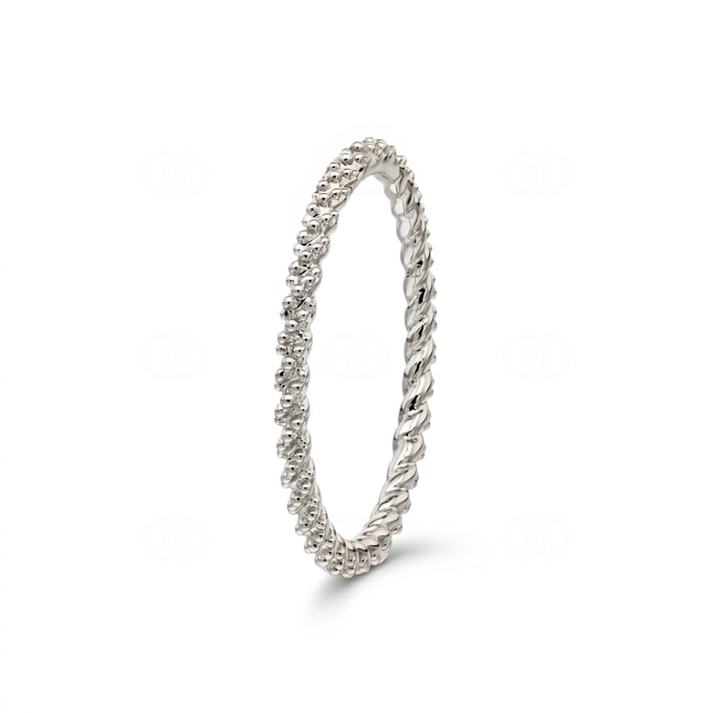 Ring 750/18 K Weissgold mit Kugel- und Kordeloptik - RI-73554-WG