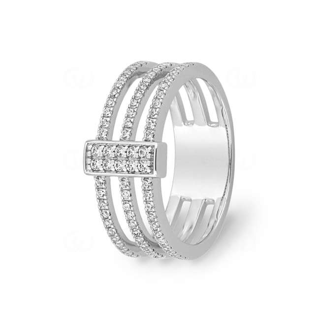 Bague or gris 750/18 ct avec zircones Bague or gris 750/18 ct avec zircones - 1.7537.Z1