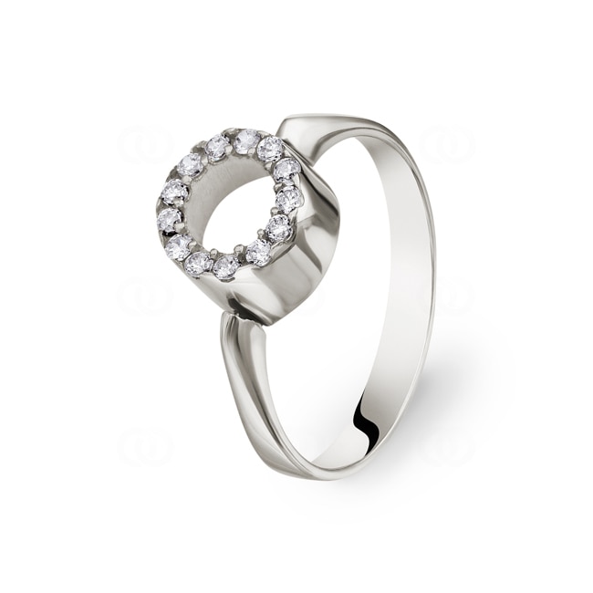 Ring 750/18 K Weissgold mit Zirkonia Ø 54 - 16910