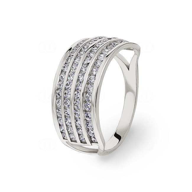 Ring 750/18 K Weissgold mit Zirkonia Ø 55 - RI005